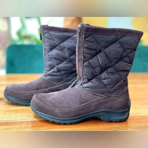 Lands’ End | Suede and Quilt Winter Boots | Women’s 9